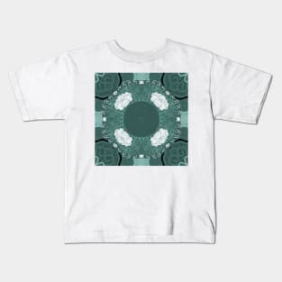 Teal lotus fanfare china Kids T-Shirt